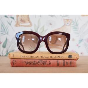 EMMANUELLE KHANH PARIS 5050 41 Deep dark red Sunglasses France Vintage 90s